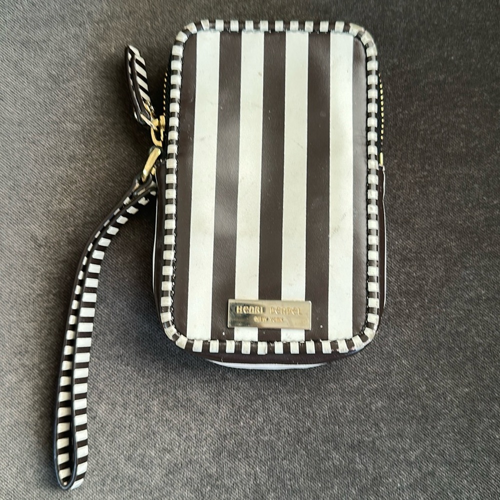 Henri Bendel striped wristlet/wallet